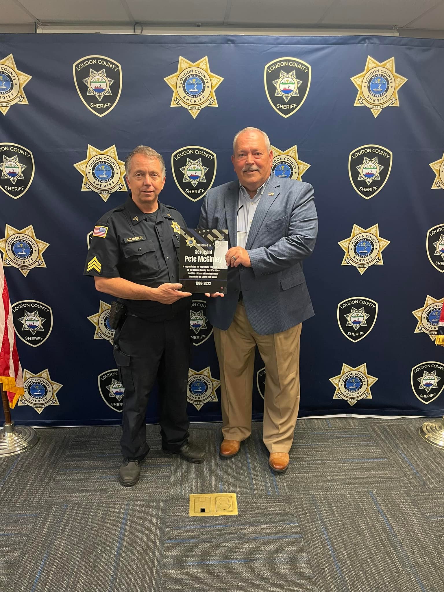 Sheriff Tim Guider and all of the LCSO said goodbye to Assistant Chief Deputy Tony Arden and Sergeant Pete McGinley