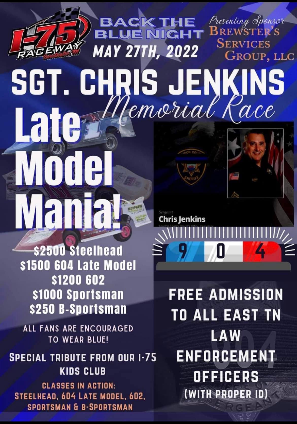 Chris Jenkins Memorial Race - LCSOTN Flyer for Chris Jenkins Memorial Race with info