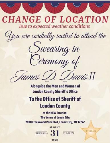 Swearing In Ceremony Update: Change of Location